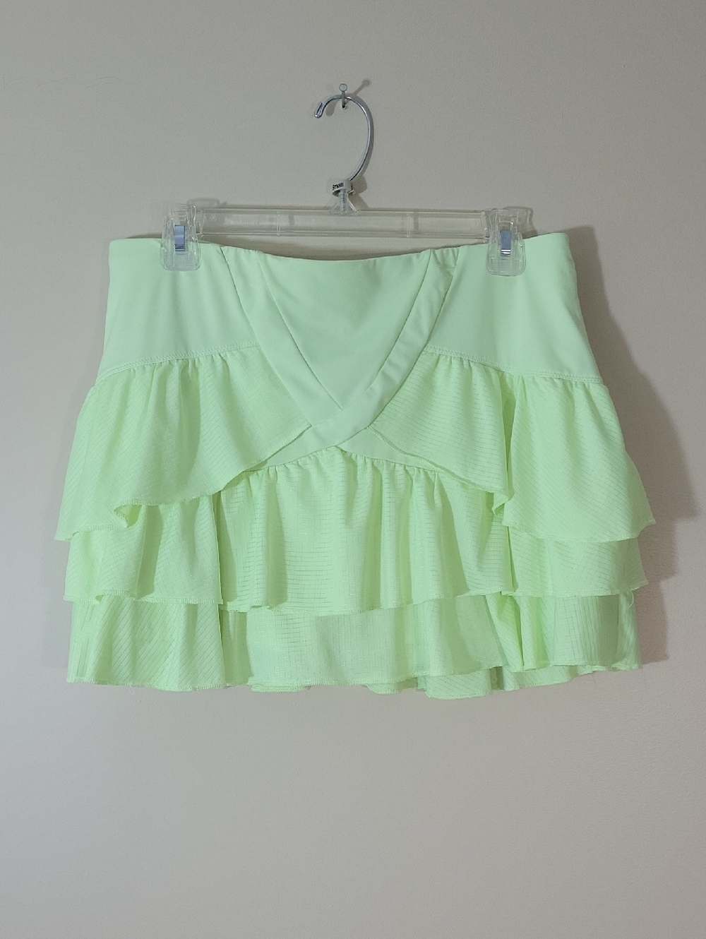 LUCKY IN LOVE Tiered ruffle tennis Skirt sz XL light green